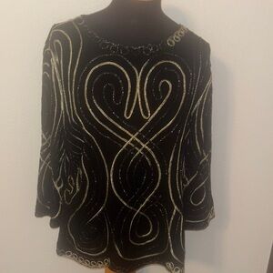 Christopher & Banks Corded Sequin Top size XL